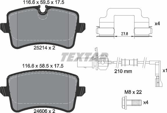 Textar 2521413 - Set placute frana,frana disc aaoparts.ro