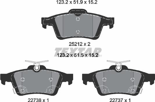 Textar 2521204 - Set placute frana,frana disc aaoparts.ro