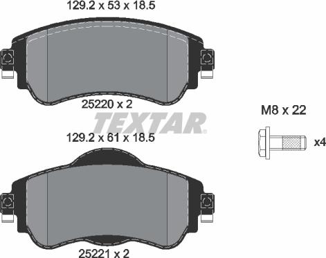 Textar 2522001 - Set placute frana,frana disc aaoparts.ro