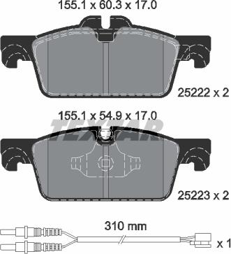 Textar 2522201 - Set placute frana,frana disc aaoparts.ro