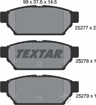 Textar 2527701 - Set placute frana,frana disc aaoparts.ro