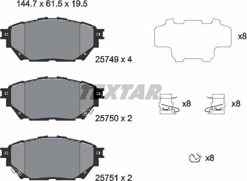 Textar 2574901 - Set placute frana,frana disc aaoparts.ro