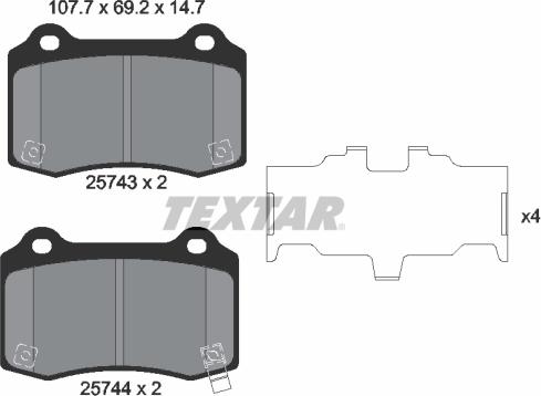 Textar 2574301 - Set placute frana,frana disc aaoparts.ro