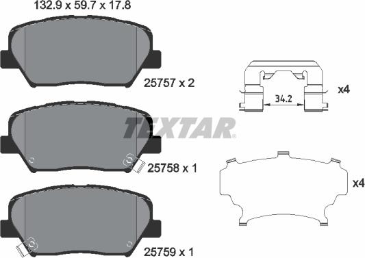 Textar 2575701 - Set placute frana,frana disc aaoparts.ro