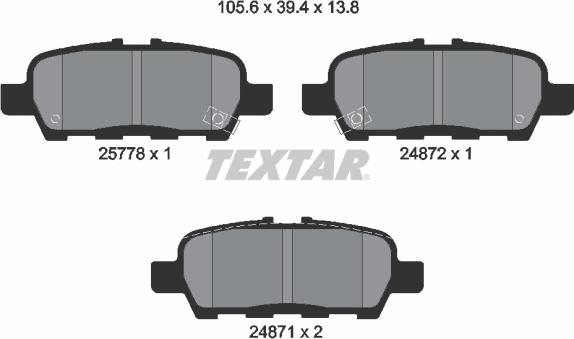 Textar 2577801 - Set placute frana,frana disc aaoparts.ro