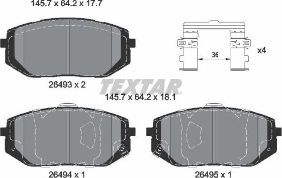 Textar 2649301 - Set placute frana,frana disc aaoparts.ro