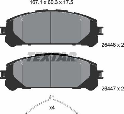 Textar 2644801 - Set placute frana,frana disc aaoparts.ro