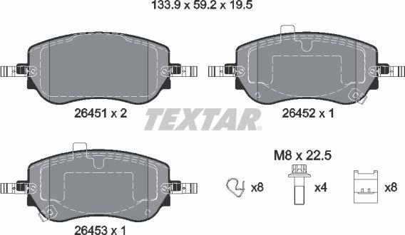 Textar 2645101 - Set placute frana,frana disc aaoparts.ro