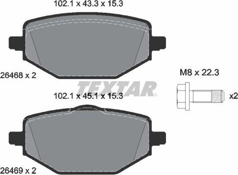 Textar 2646801 - Set placute frana,frana disc aaoparts.ro