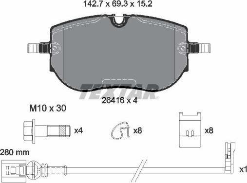 Textar 2641601 - Set placute frana,frana disc aaoparts.ro