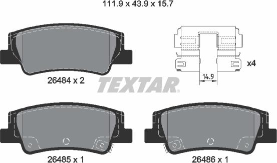 Textar 2648401 - Set placute frana,frana disc aaoparts.ro