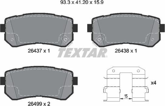 Textar 2643701 - Set placute frana,frana disc aaoparts.ro