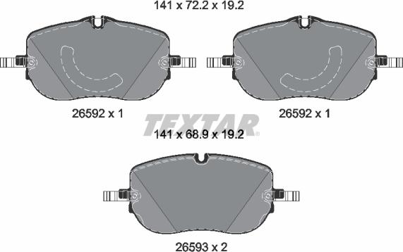 Textar 2659201 - Set placute frana,frana disc aaoparts.ro