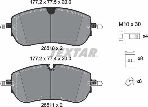 Textar 2651001 - Set placute frana,frana disc aaoparts.ro