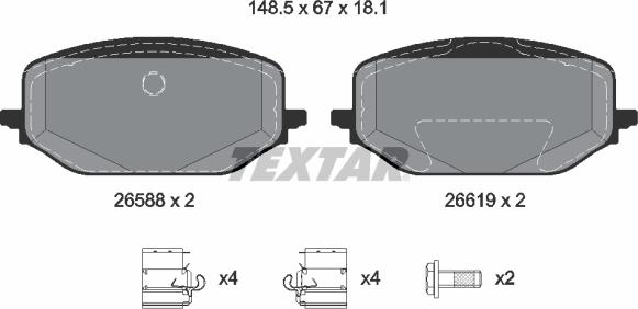 Textar 2658801 - Set placute frana,frana disc aaoparts.ro