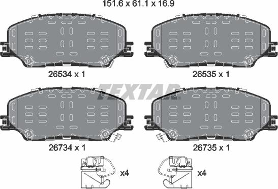 Textar 2653401 - Set placute frana,frana disc aaoparts.ro