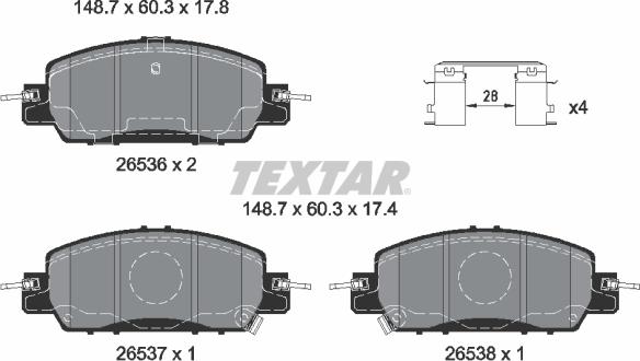 Textar 2653601 - Set placute frana,frana disc aaoparts.ro