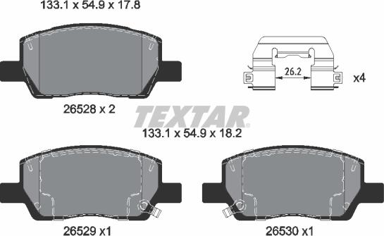 Textar 2652801 - Set placute frana,frana disc aaoparts.ro