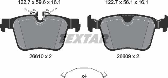 Textar 2661001 - Set placute frana,frana disc aaoparts.ro