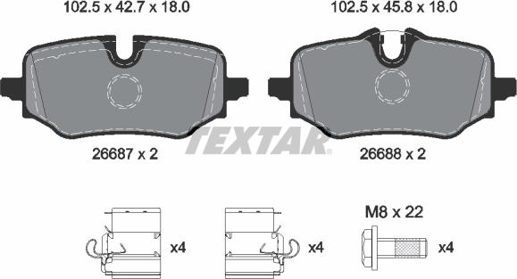 Textar 2668701 - Set placute frana,frana disc aaoparts.ro