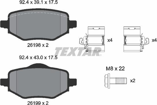 Textar 2619801 - Set placute frana,frana disc aaoparts.ro