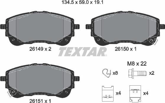 Textar 2614901 - Set placute frana,frana disc aaoparts.ro