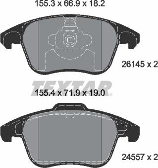 Textar 2614501 - Set placute frana,frana disc aaoparts.ro