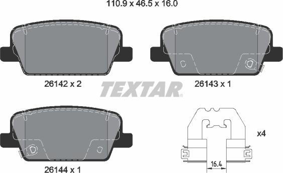 Textar 2614201 - Set placute frana,frana disc aaoparts.ro