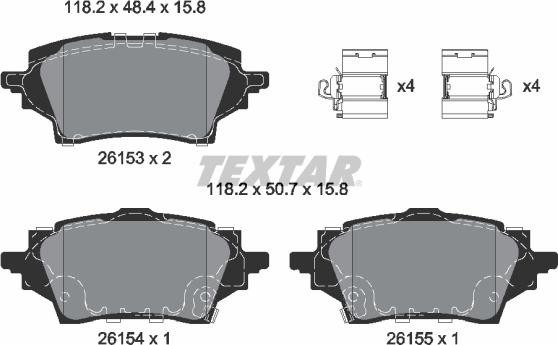 Textar 2615301 - Set placute frana,frana disc aaoparts.ro