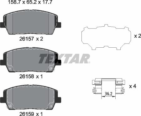 Textar 2615701 - Set placute frana,frana disc aaoparts.ro