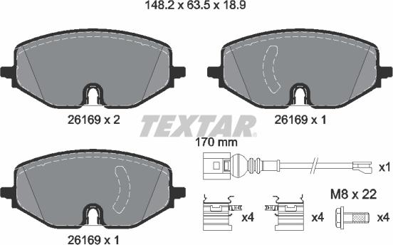 Textar 2616901 - Set placute frana,frana disc aaoparts.ro