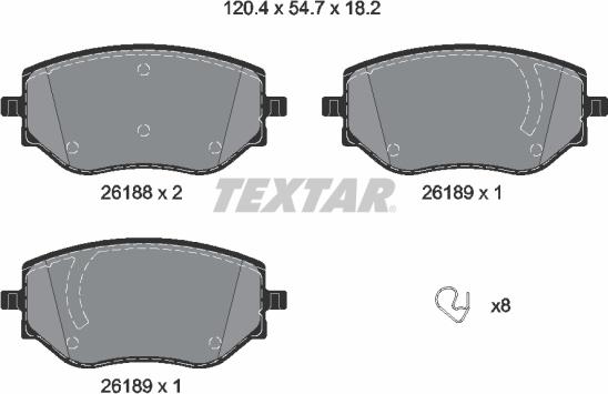 Textar 2618801 - Set placute frana,frana disc aaoparts.ro