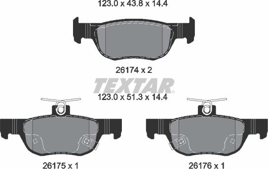 Textar 2617401 - Set placute frana,frana disc aaoparts.ro