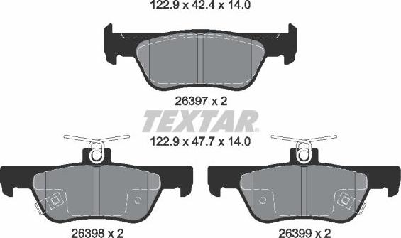 Textar 2639701 - Set placute frana,frana disc aaoparts.ro