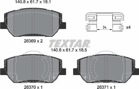 Textar 2636901 - Set placute frana,frana disc aaoparts.ro