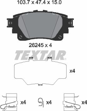 Textar 2624501 - Set placute frana,frana disc aaoparts.ro