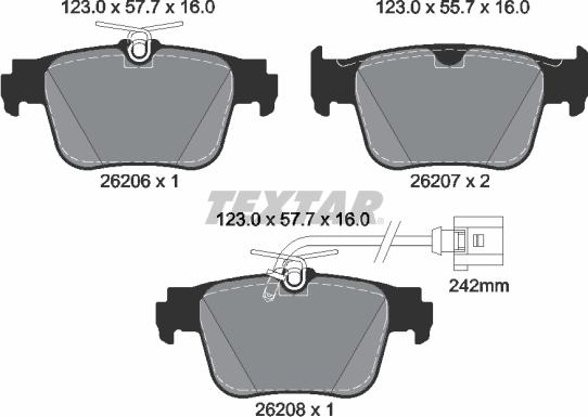 Textar 2620603 - Set placute frana,frana disc aaoparts.ro