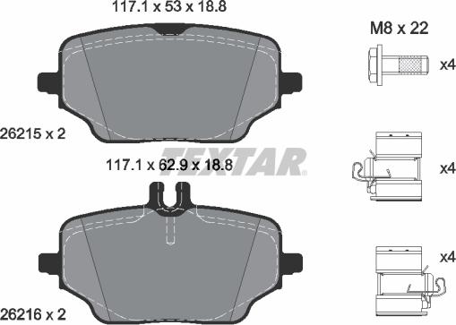 Textar 2621501 - Set placute frana,frana disc aaoparts.ro