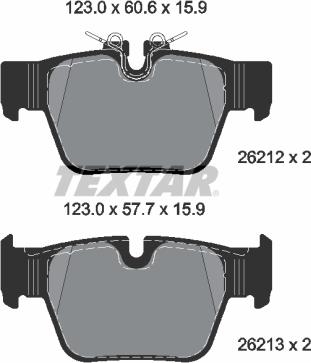 Textar 2621201 - Set placute frana,frana disc aaoparts.ro