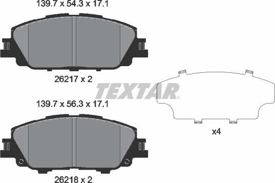 Textar 2621701 - Set placute frana,frana disc aaoparts.ro