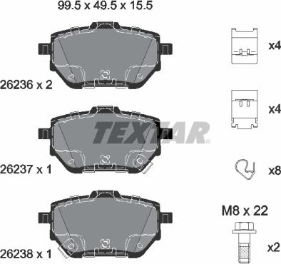 Textar 2623601 - Set placute frana,frana disc aaoparts.ro