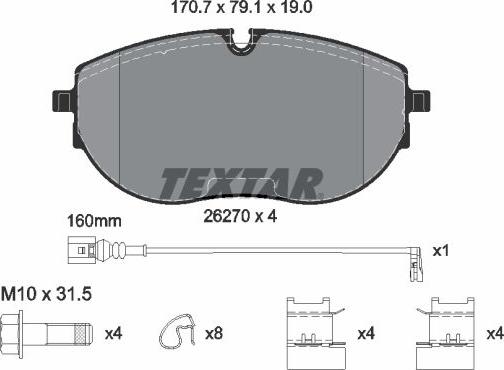 Textar 2627001 - Set placute frana,frana disc aaoparts.ro