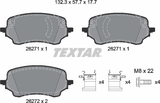 Textar 2627101 - Set placute frana,frana disc aaoparts.ro