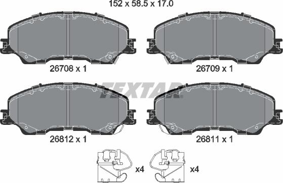 Textar 2670801 - Set placute frana,frana disc aaoparts.ro