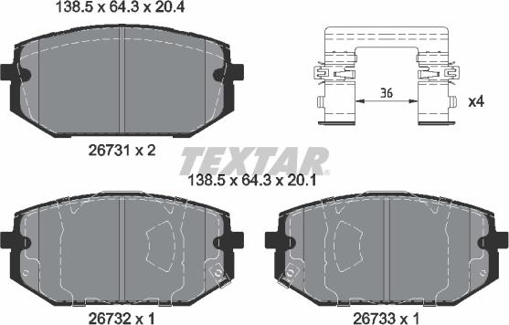 Textar 2673101 - Set placute frana,frana disc aaoparts.ro