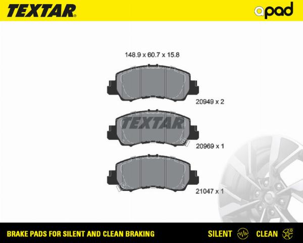 Textar 2094901SC - Set placute frana,frana disc aaoparts.ro