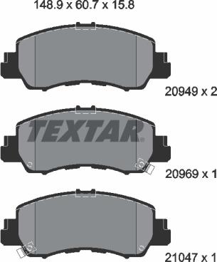 Textar 2094901 - Set placute frana,frana disc aaoparts.ro