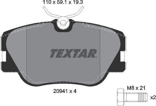 Textar 2094102 - Set placute frana,frana disc aaoparts.ro