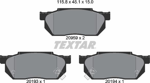 Textar 2095902 - Set placute frana,frana disc aaoparts.ro