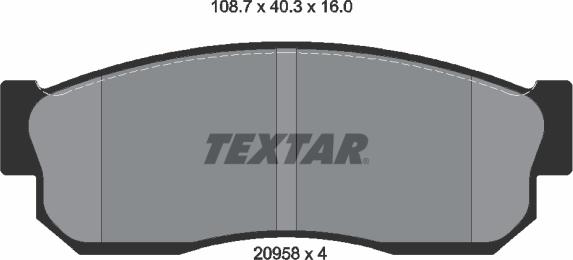 Textar 2095802 - Set placute frana,frana disc aaoparts.ro